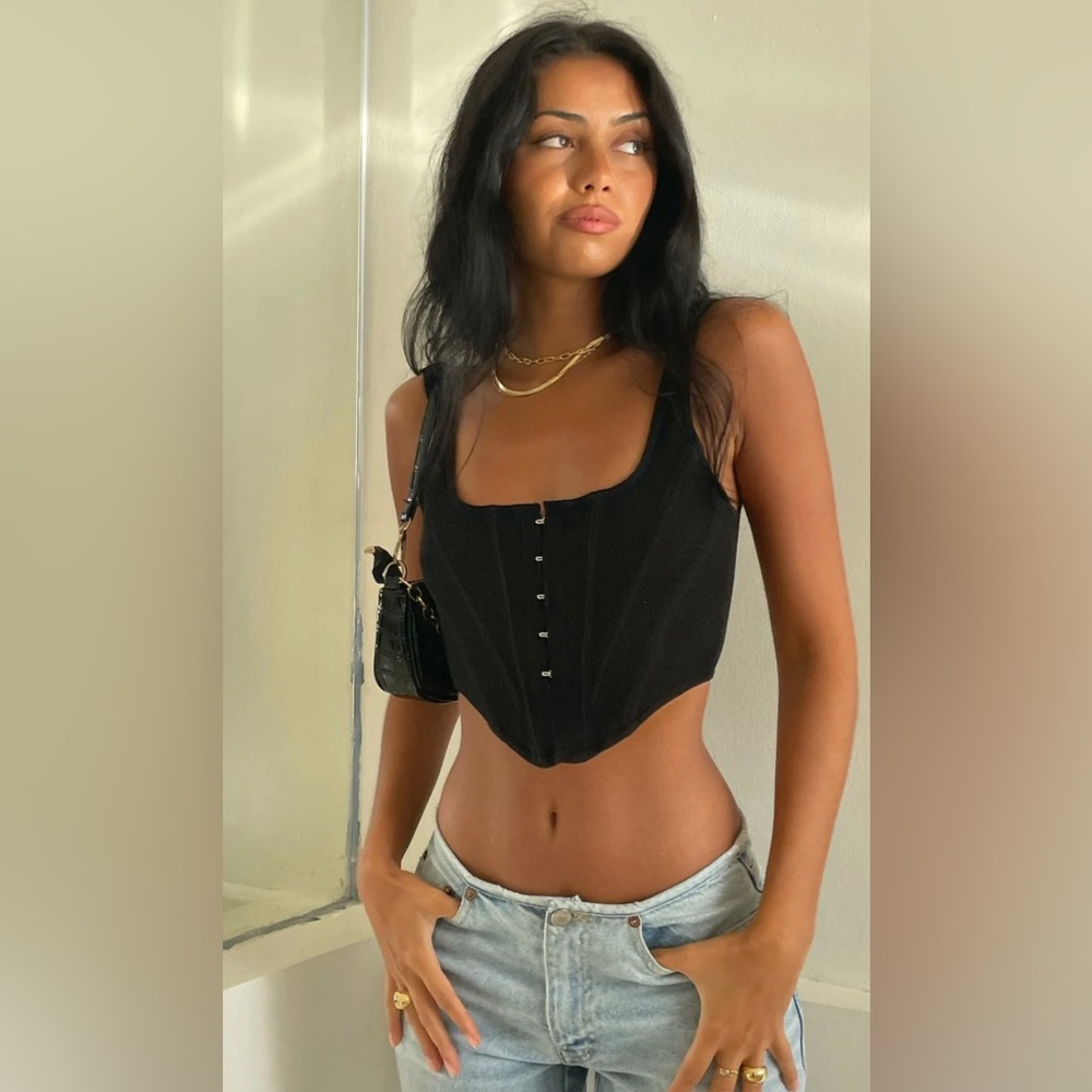 Bad Gal Bustier Black White Fox